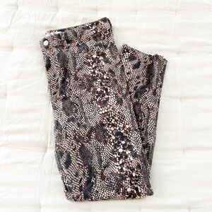 We the free free people skinny snake print jeans raw hem size 31